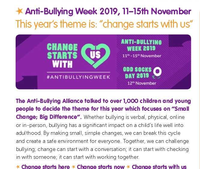 Dharma School anti bullying week Change starts here